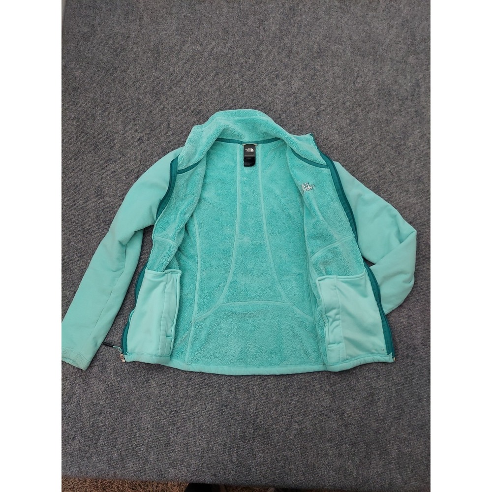 The NORTH FACE Fleece Jacket Womens XS Aqua Blue Full Zip Pockets Mock Neck - Picture 10 of 16